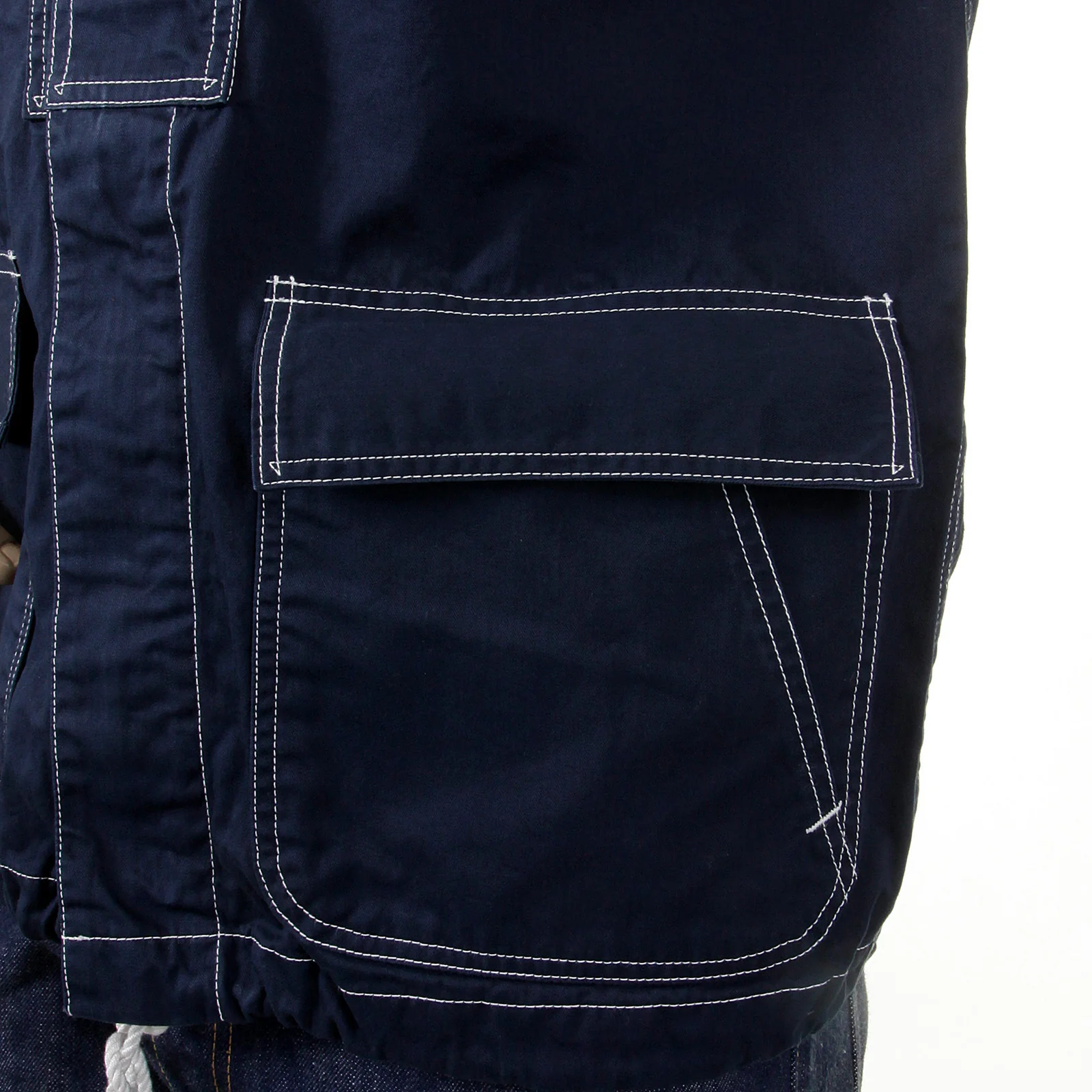 Lightweight Full Zip SC12164 Navy Herringbone Hooded Jacket CANE2104 - Image 9