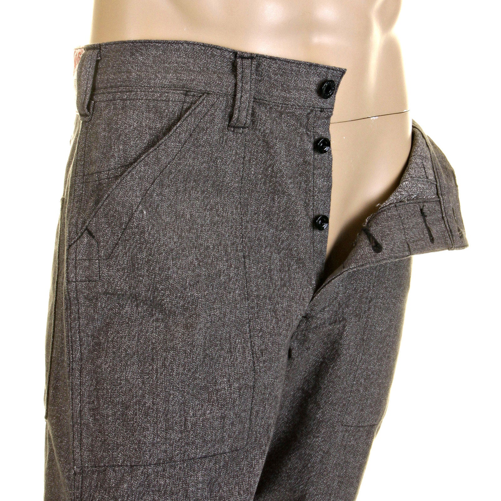 Loose Fit Vintage Cut SC40942 Charcoal Black Workwear Pants CANE0247 - Image 2