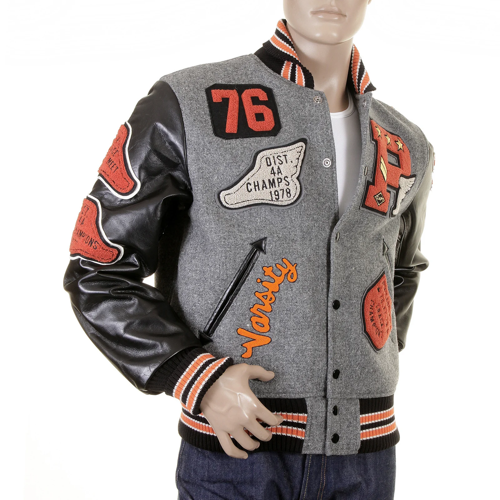 Grey and Black WV12310 Philadelphia Champions Varsity Jacket CANE1085 - Image 3