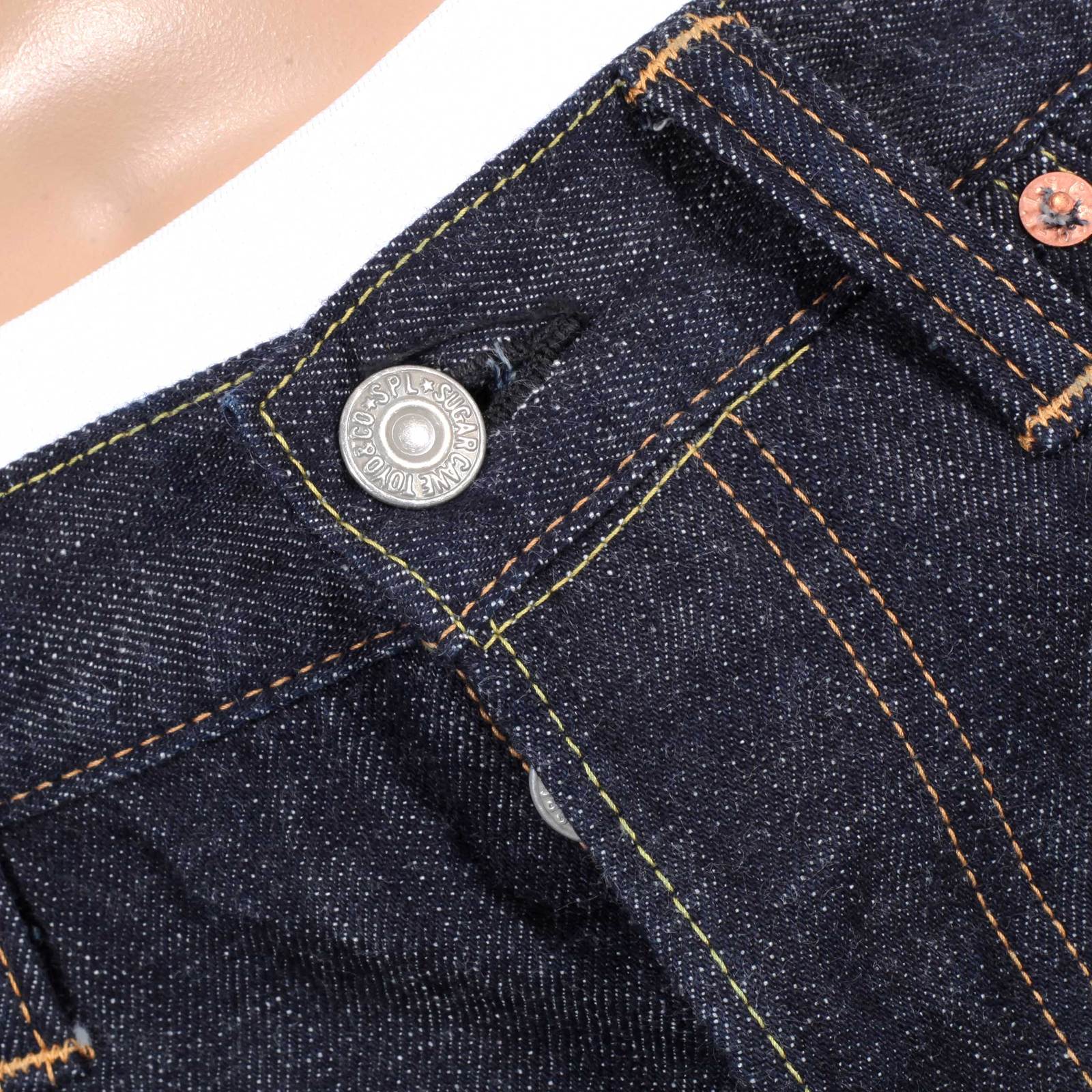 Navy Slim Fit SC42014A Lower Rise 12oz One Wash Denim Jeans CANE4444 - Image 6