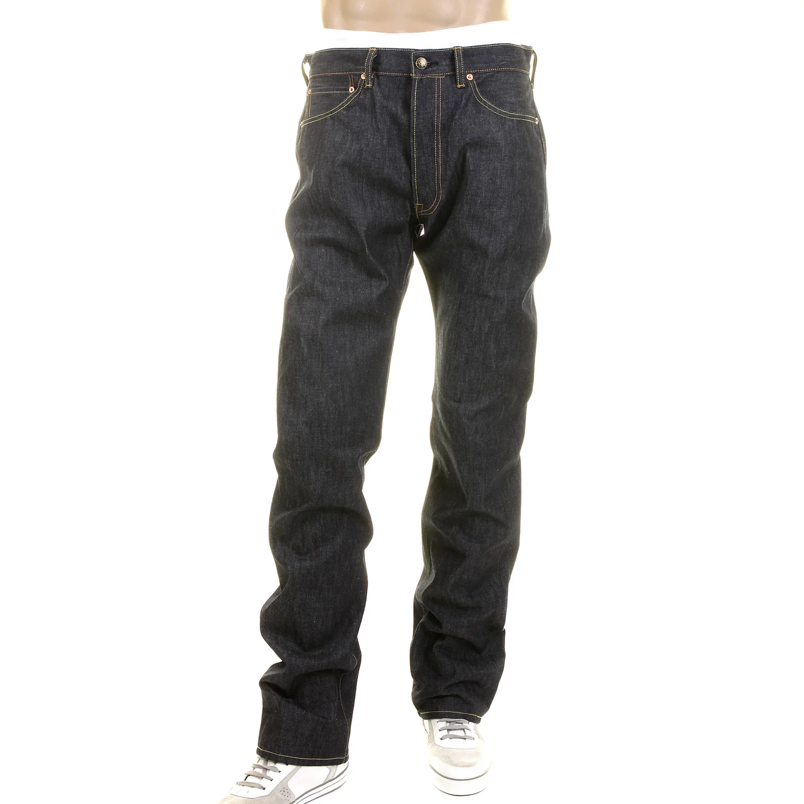 Non Wash Slimmer Fitting SC40724N Navy Selvedge Denim Jeans CANE2833 - Image 3
