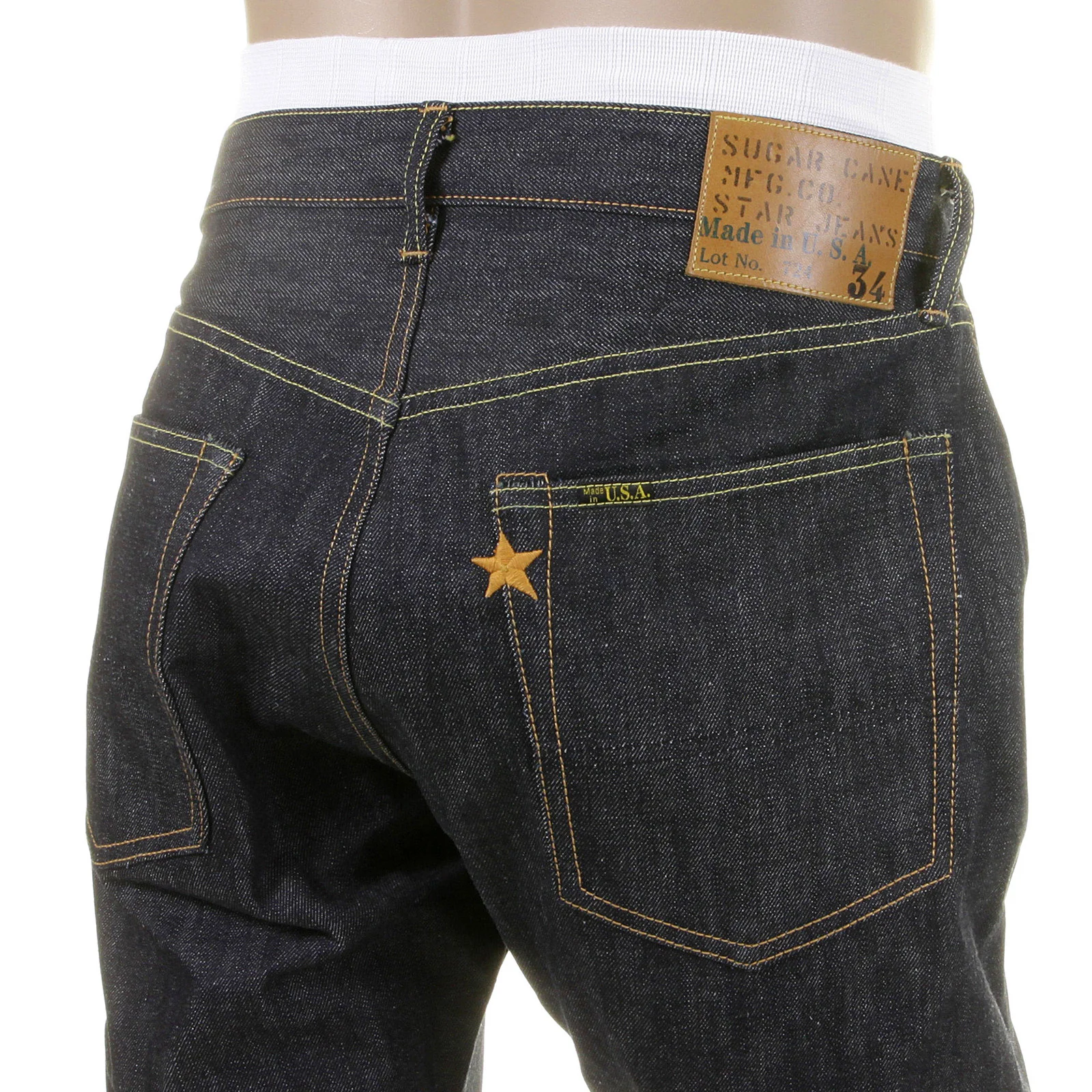Non Wash Slimmer Fitting SC40724N Navy Selvedge Denim Jeans CANE2833 - Image 8