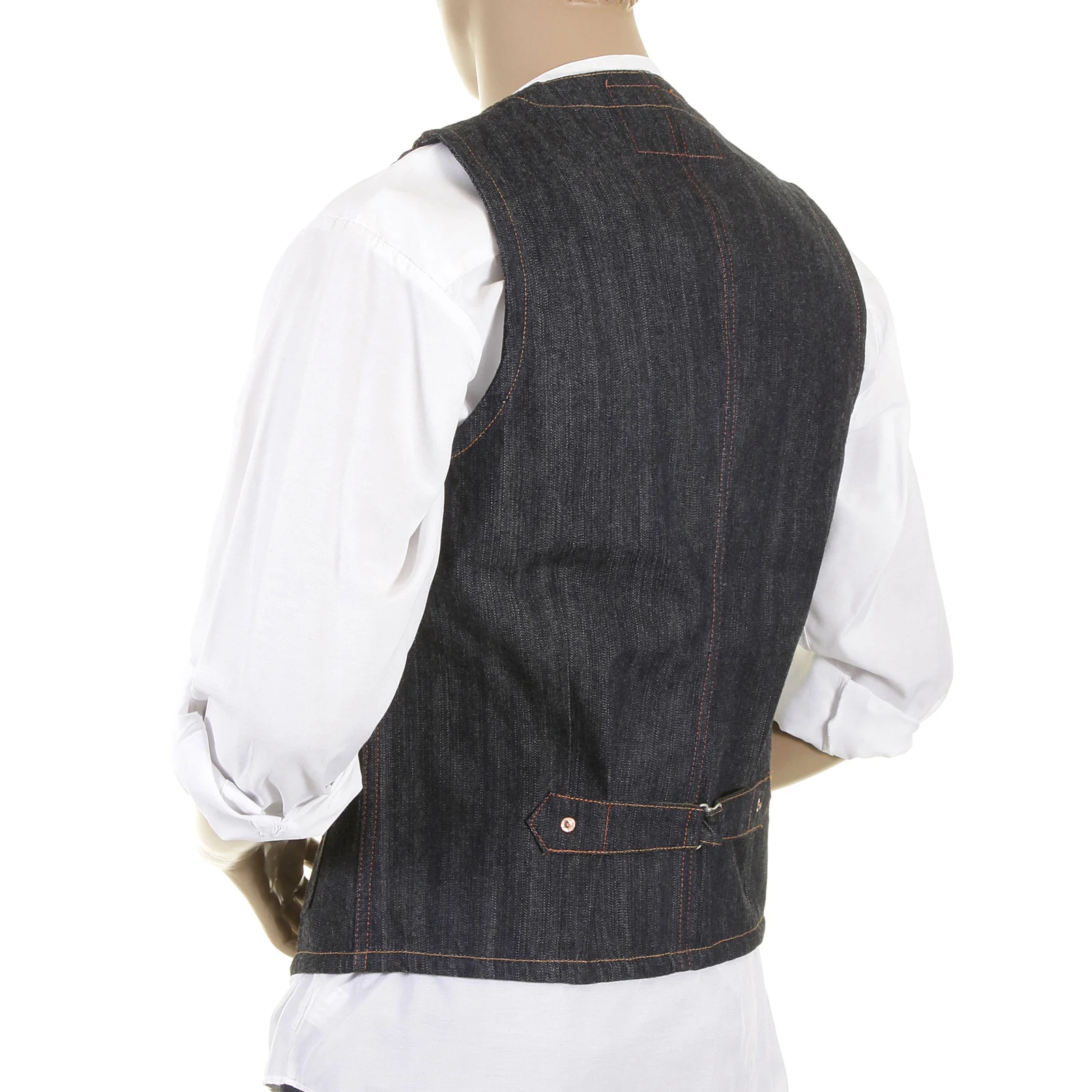 Sugarcane Vintage Cut SC12242N Fiction Romance Regular Fit Non Wash Denim Work Vest CANE1075 - Image 5