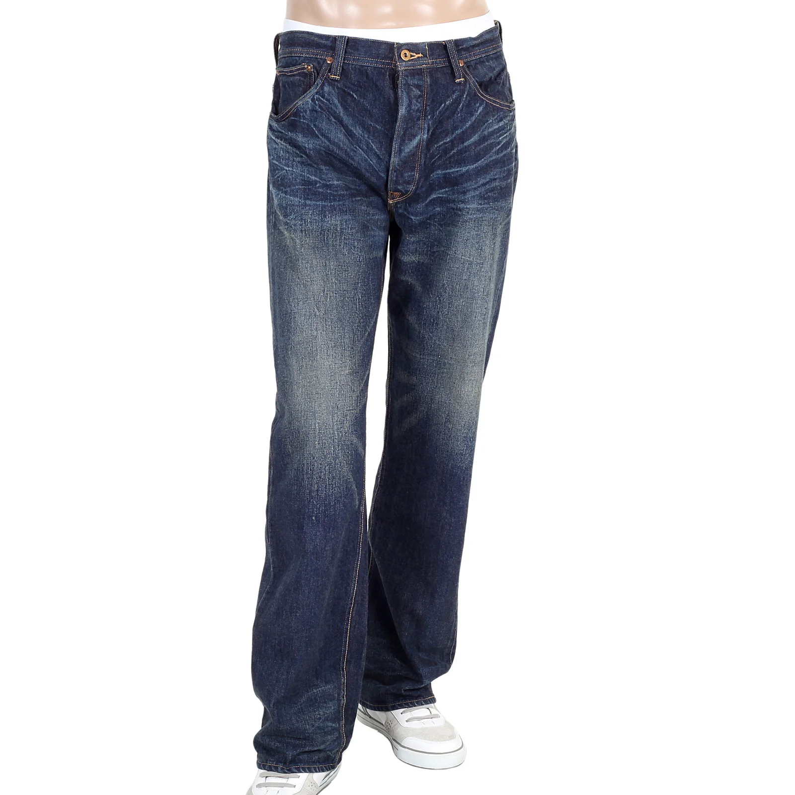Navy Lone Star 13oz Vintage SC41111H Hard Wash Denim Jeans CANE1333 - Image 3