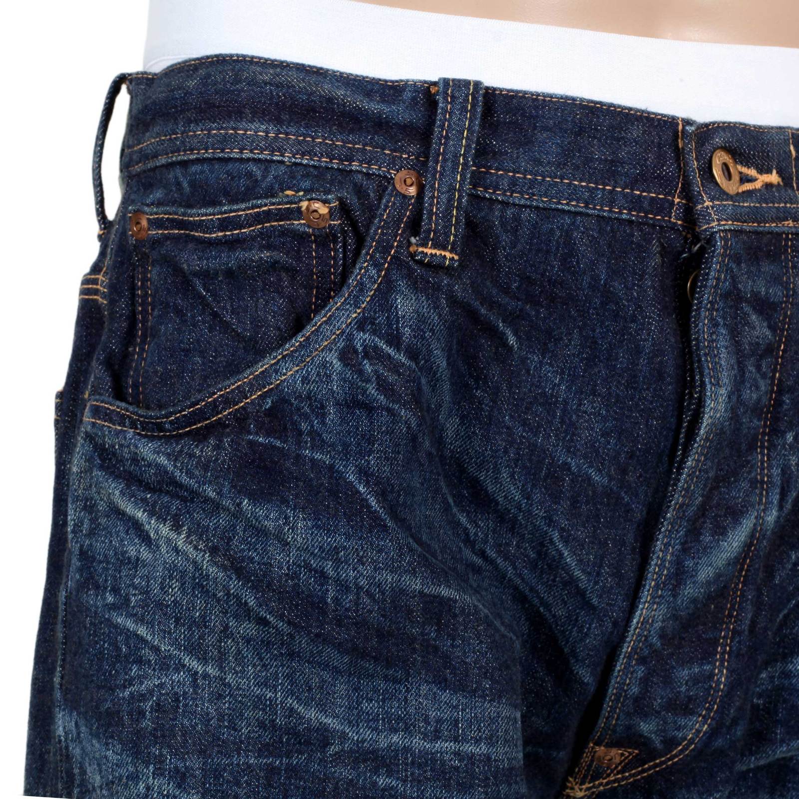 Navy Lone Star 13oz Vintage SC41111H Hard Wash Denim Jeans CANE1333 - Image 9