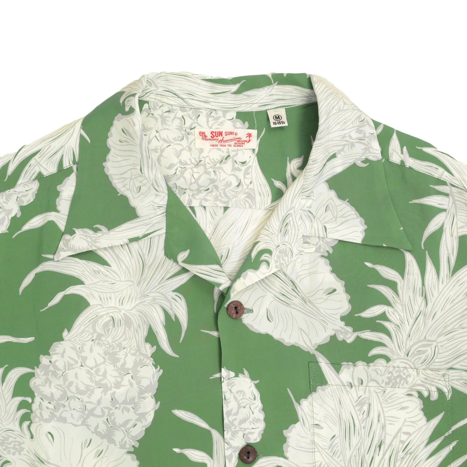 Sun Surf Green Short Sleeve Regular Fit Hawaiian Shirt for Men with Grey Island Pineapple Print SURF7531 - Image 6