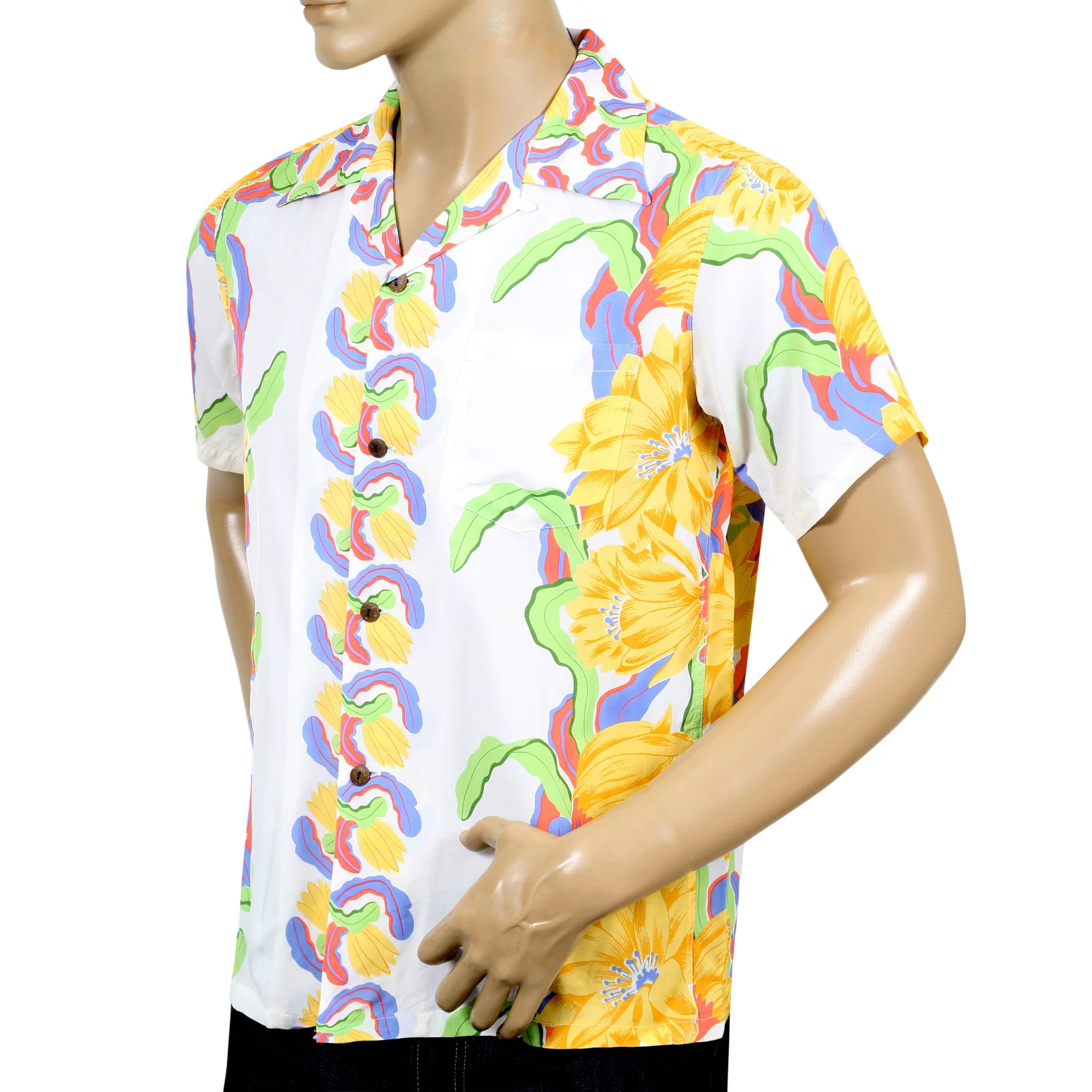 Night Blooming Cereus Printed SS33876 White Hawaiian Shirt SURF7568 - Image 5