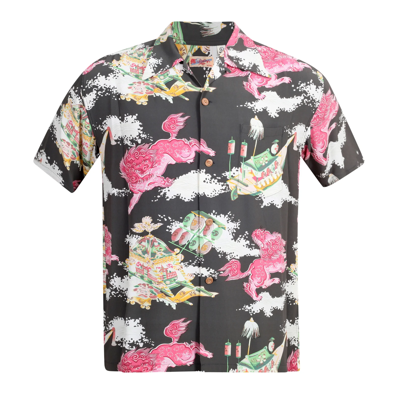 Oriental Festival Printed SS37773 Rayon Brown Hawaiian Shirt SURF8588 - Image 3