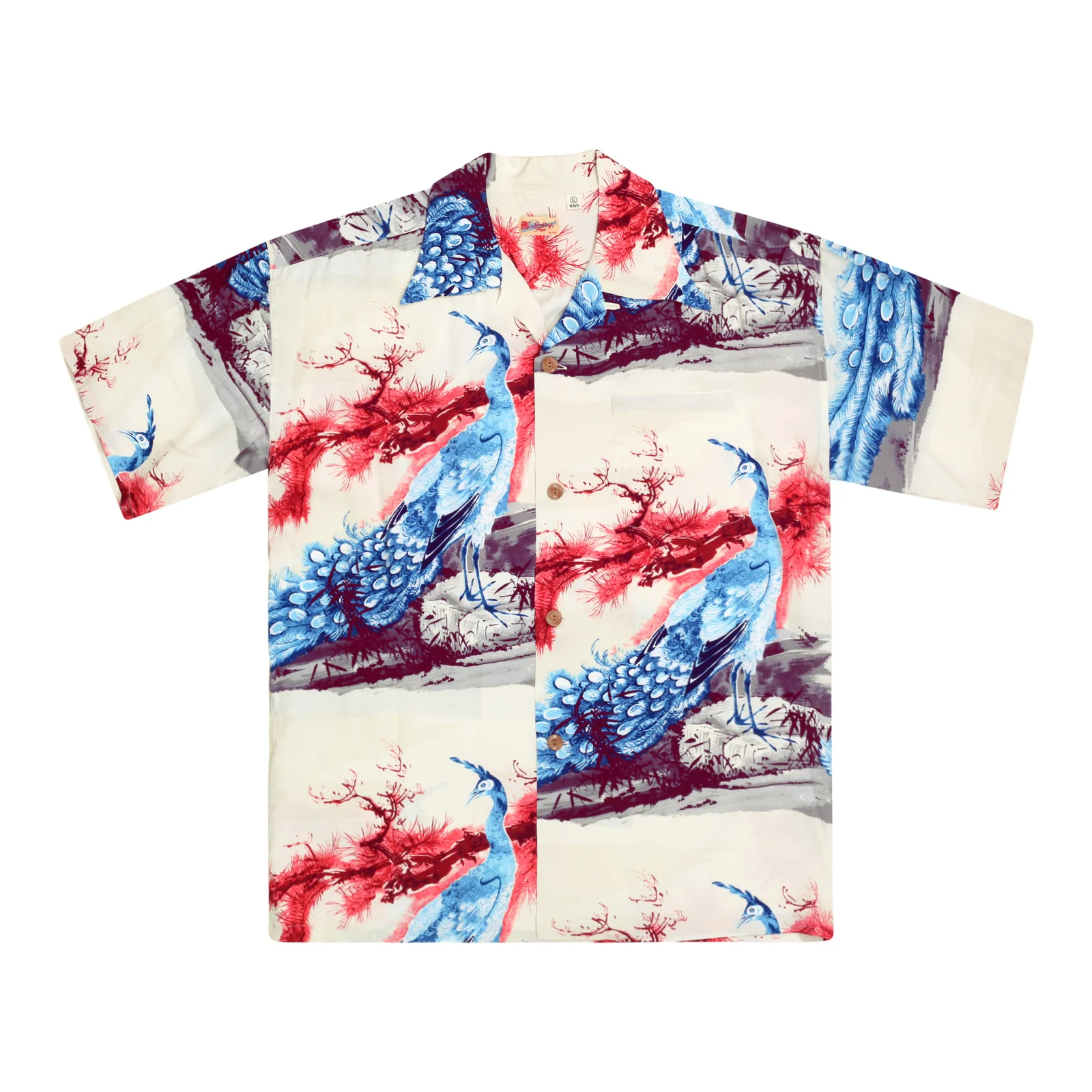 Pikake Symbol of Hawaii Printed SS37793 Beige Hawaiian Shirt SURF8594