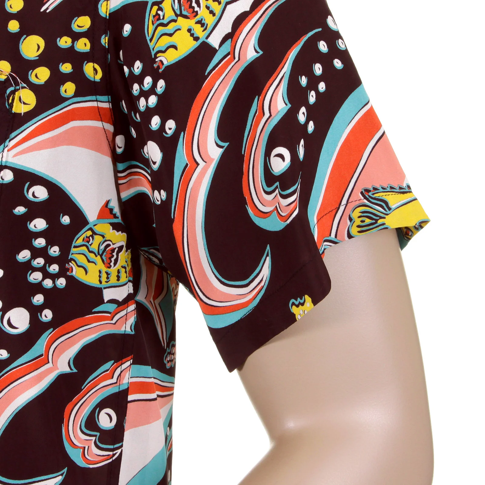 Sun Surf Mens SS34455 Brown Regular Fit Short Sleeve Cuban Collar Hawaiian Shirt with Underwater Coral Print SURF3726 - Image 5