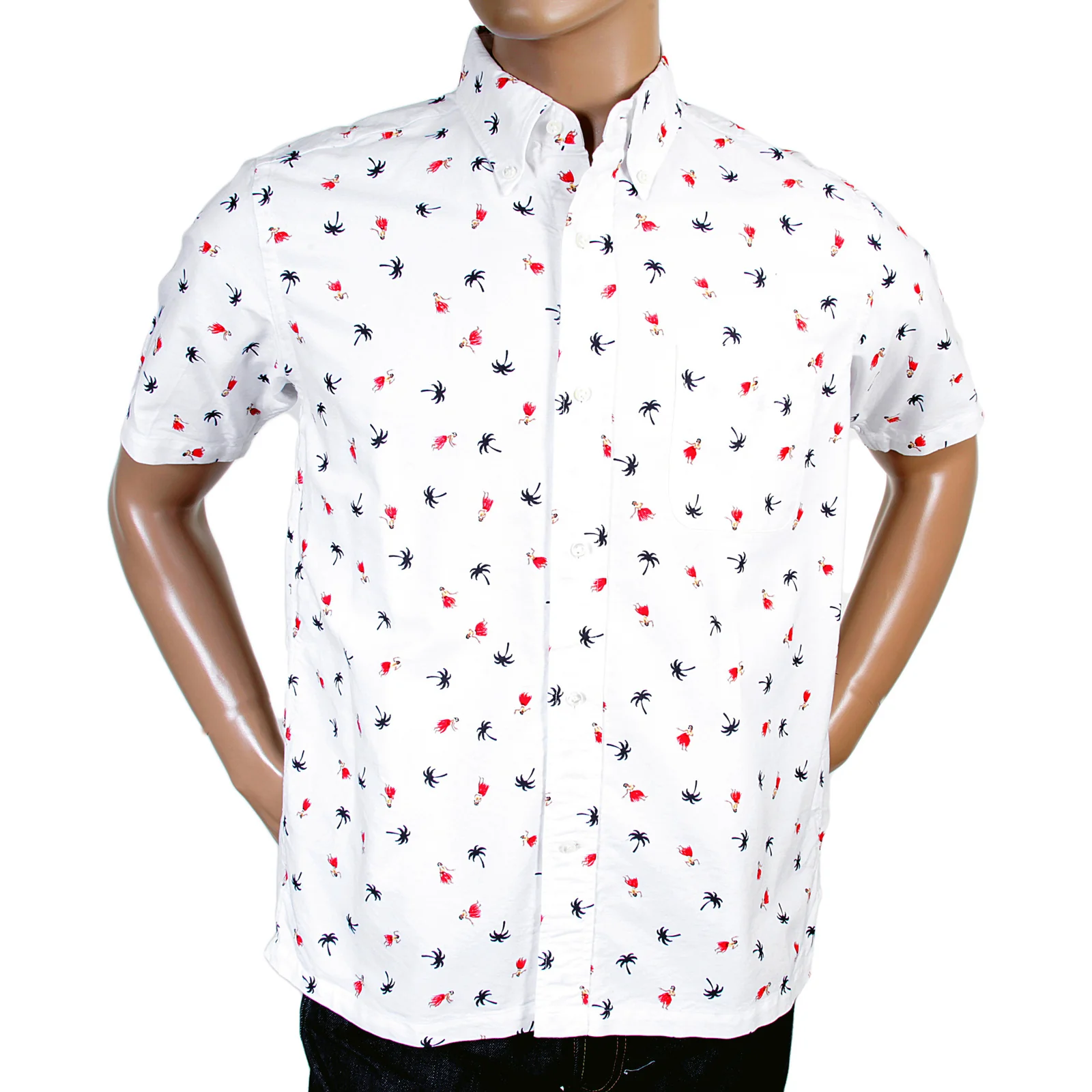 Mens Off White SS34973 Button Down Hula Dancer Printed Shirt SURF3813
