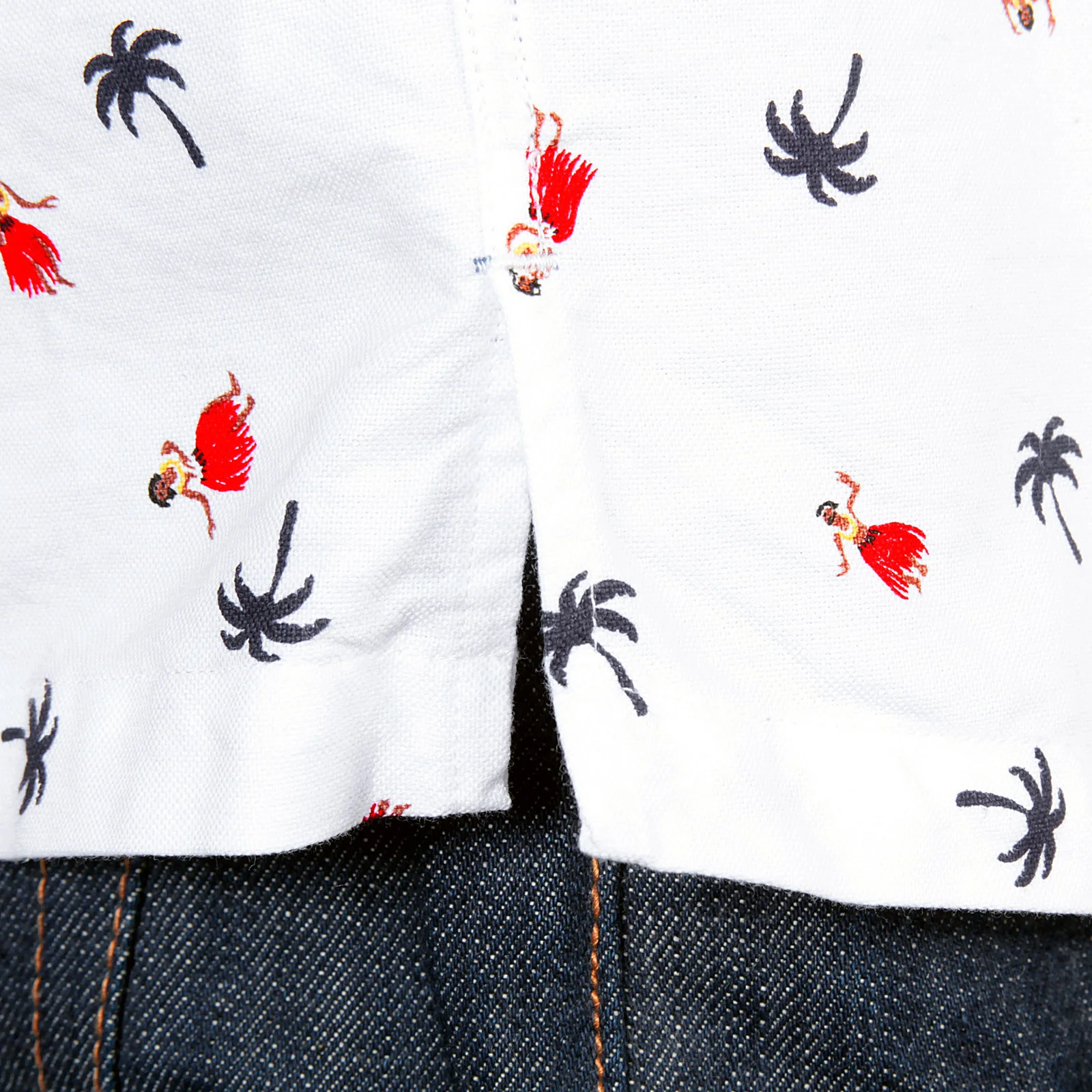 Mens Off White SS34973 Button Down Hula Dancer Printed Shirt SURF3813 - Image 2