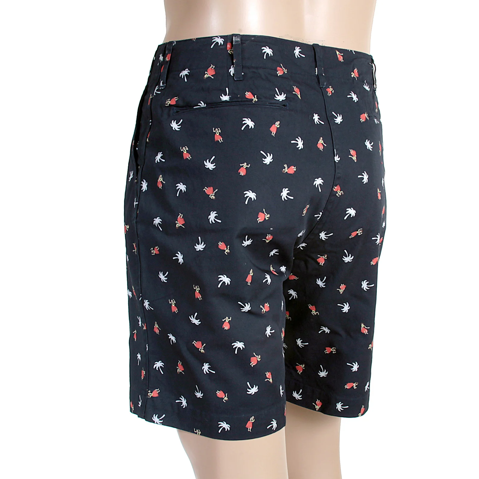 Sun Surf Navy Blue Mens SS51186 Chino Styled Cotton Twill Printed Aloha Hula Dancer Shorts SURF3816 - Image 5