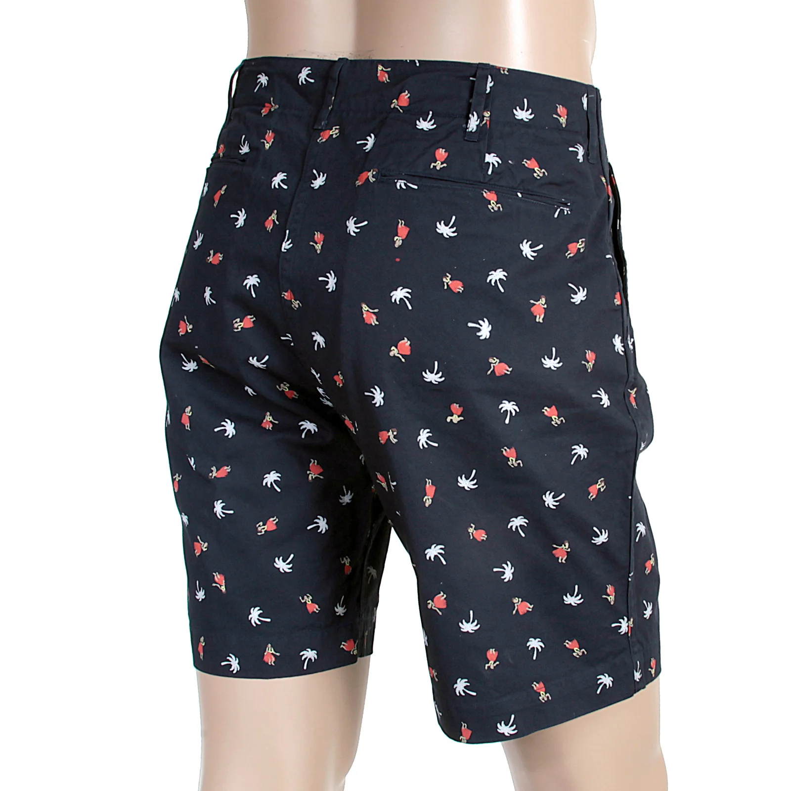 Sun Surf Navy Blue Mens SS51186 Chino Styled Cotton Twill Printed Aloha Hula Dancer Shorts SURF3816 - Image 7