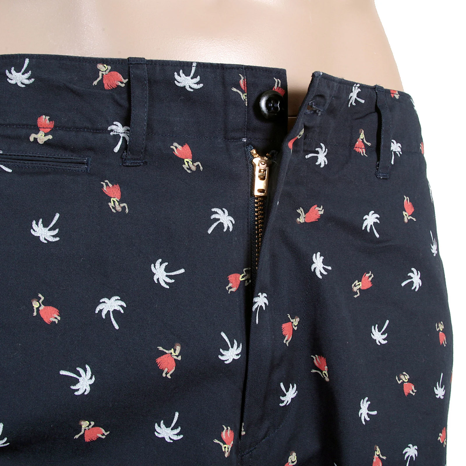 Sun Surf Navy Blue Mens SS51186 Chino Styled Cotton Twill Printed Aloha Hula Dancer Shorts SURF3816 - Image 9