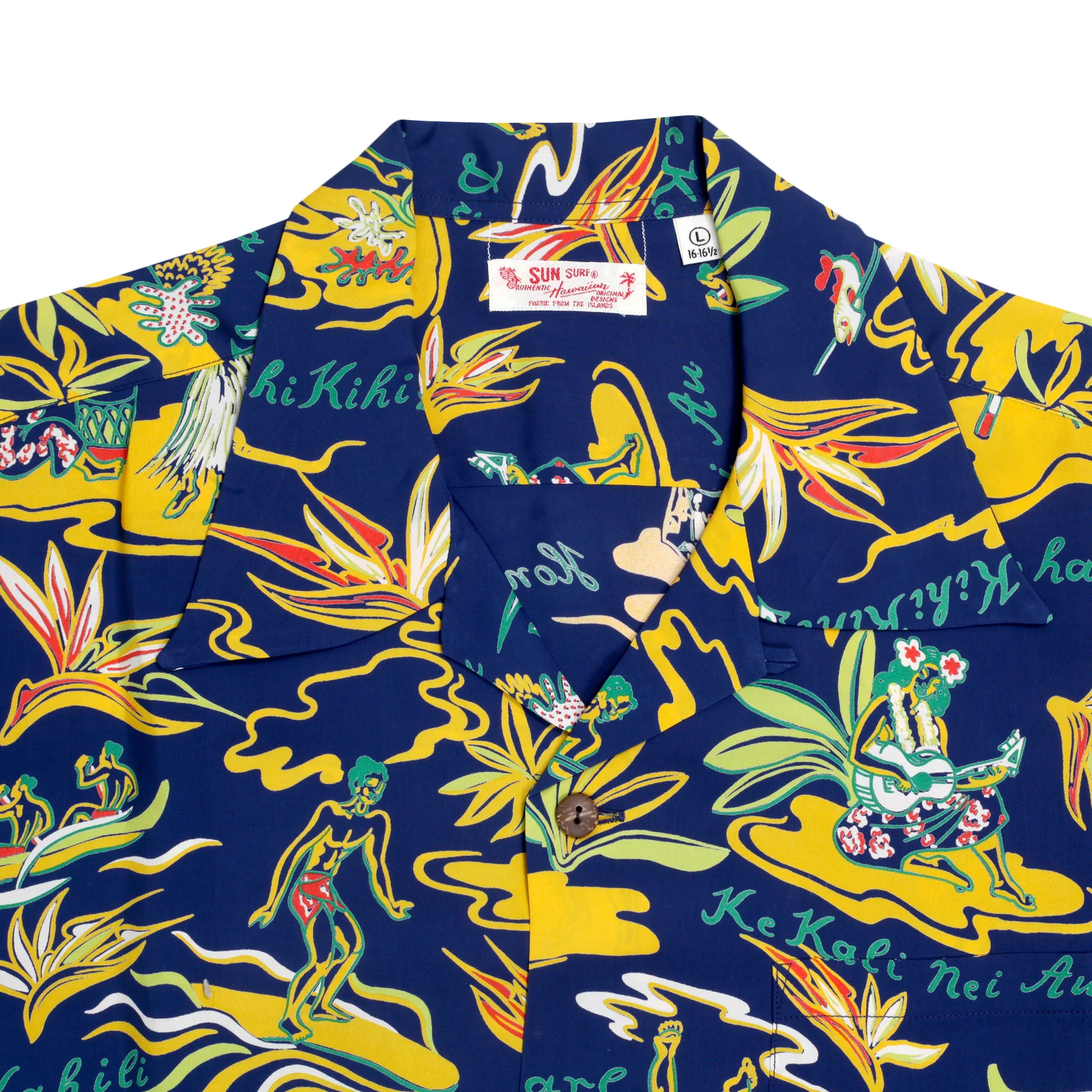 Mens Hawaiian Hula Printed SS37771 Navy Rayon Hawaiian Shirt SURF8585 - Image 4