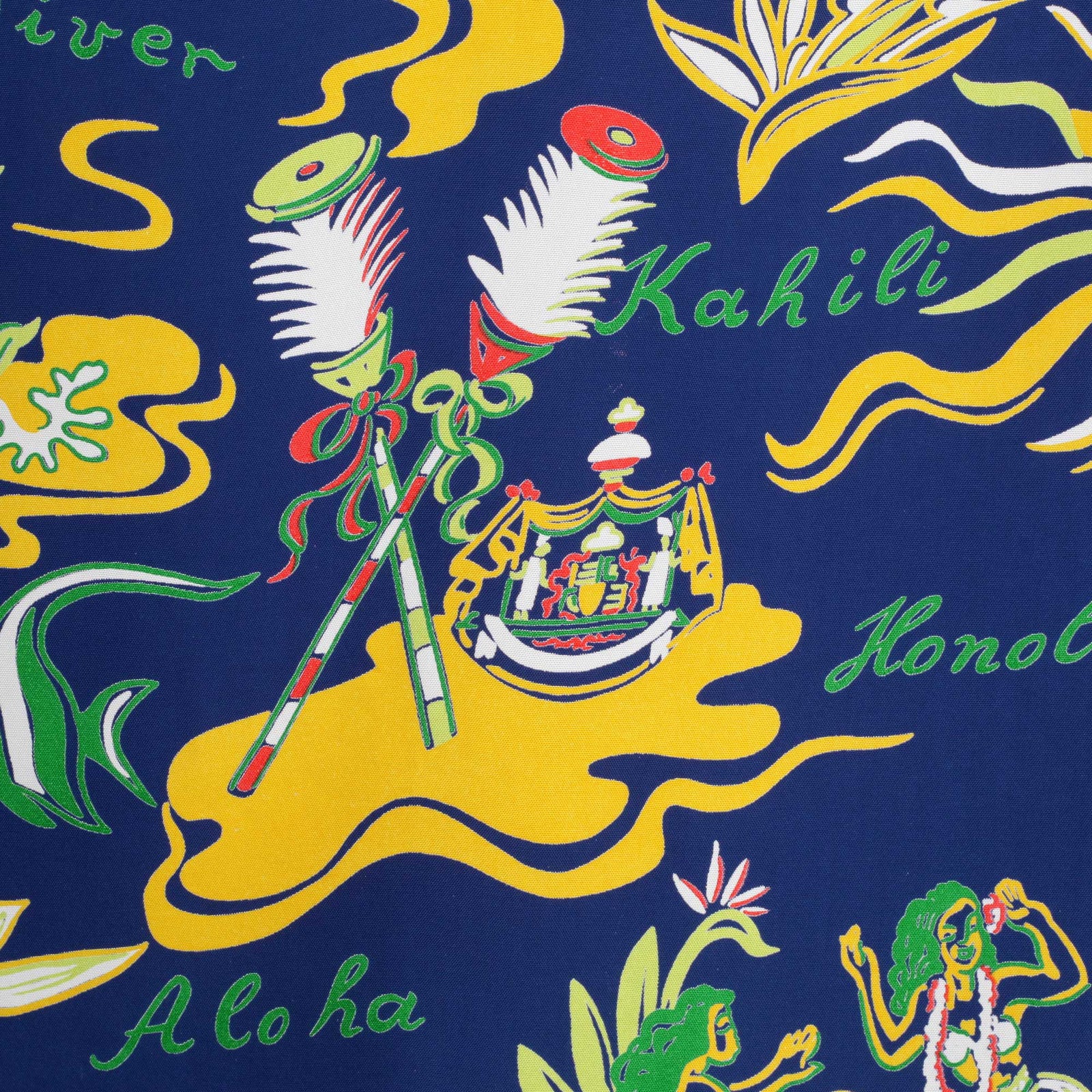 Mens Hawaiian Hula Printed SS37771 Navy Rayon Hawaiian Shirt SURF8585 - Image 7