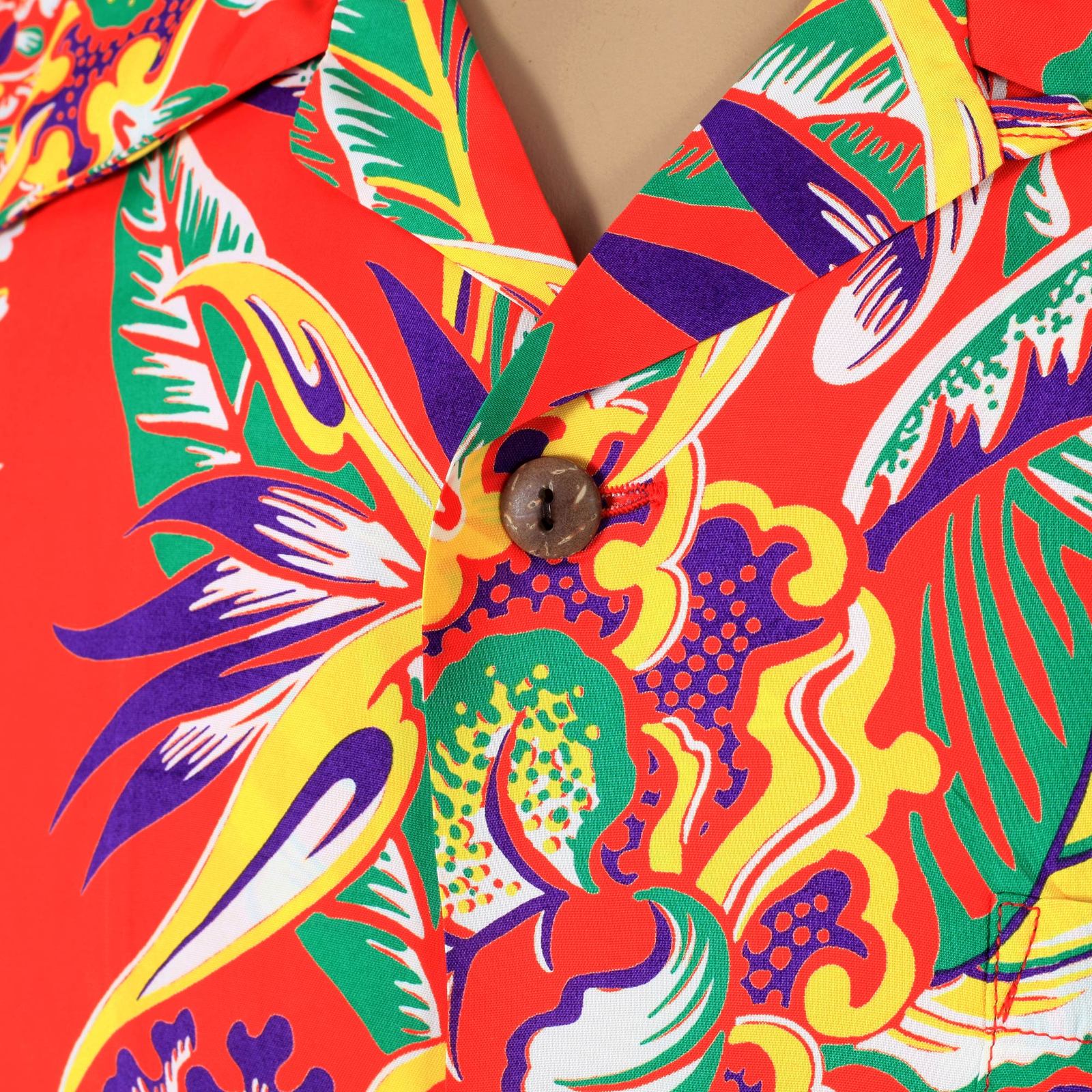 Mens Blessing of Nature Printed SS37468 Hawaiian Shirt in Red SURF7536 - Image 7
