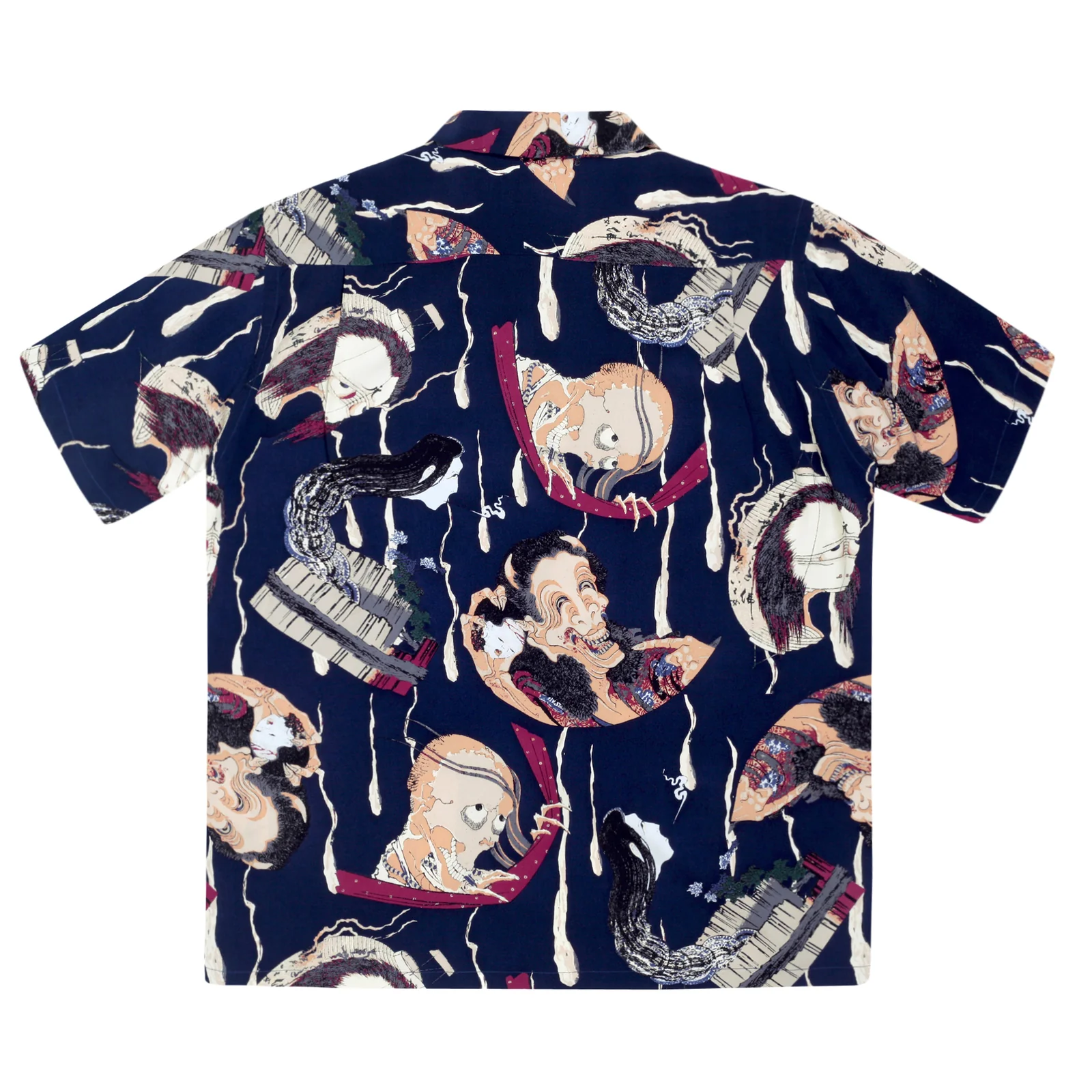One Hundred Ghost Tales Printed SS37653 Navy Hawaiian Shirt SURF7543 - Image 4