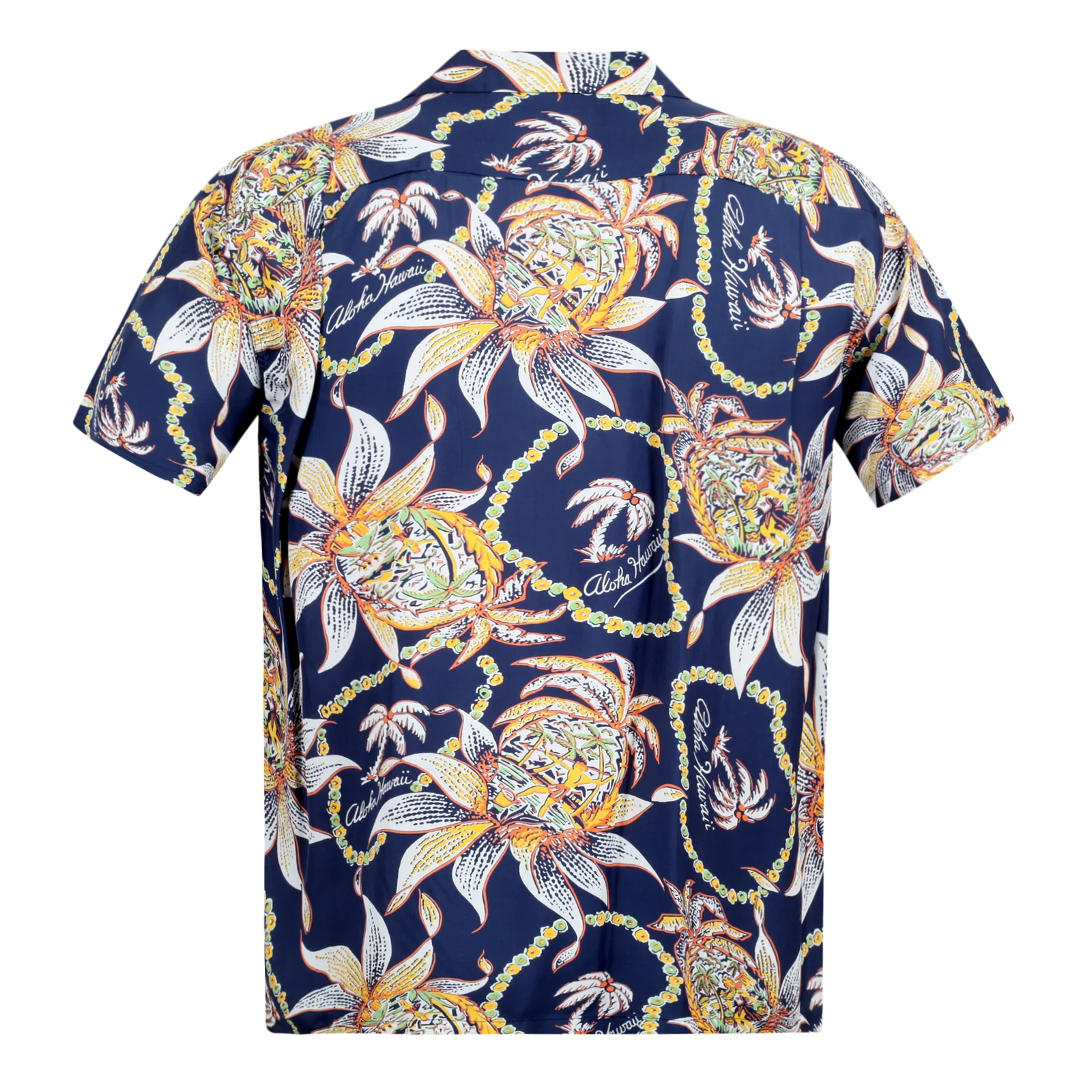 Dreams and Pineapples Print SS37774 Navy Rayon Hawaiian Shirt SURF8590 - Image 2