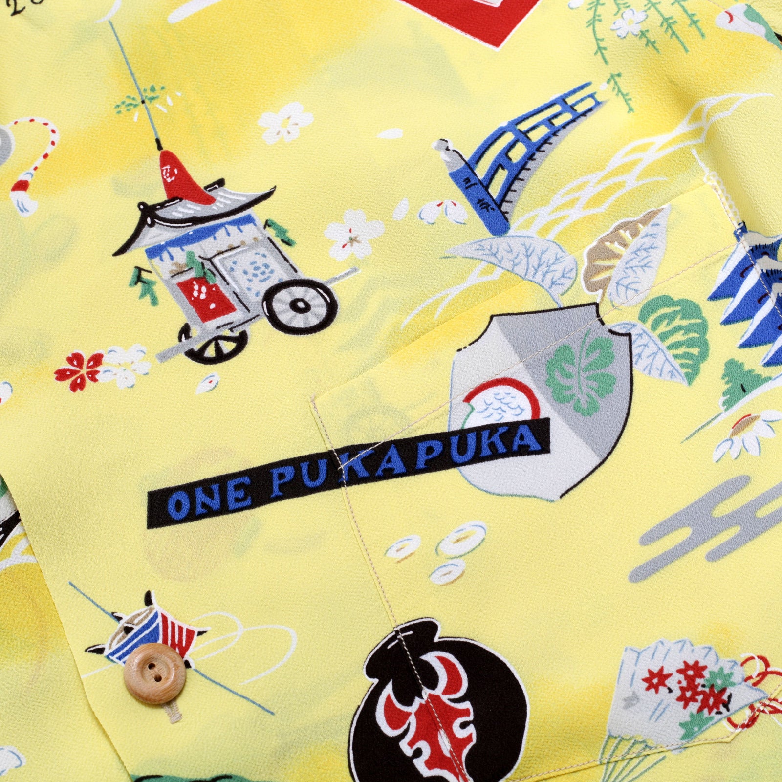 Mens Yellow Purple Heart Battalion Print SS36985 Yellow Rayon Shirt SURF7570 - Image 5