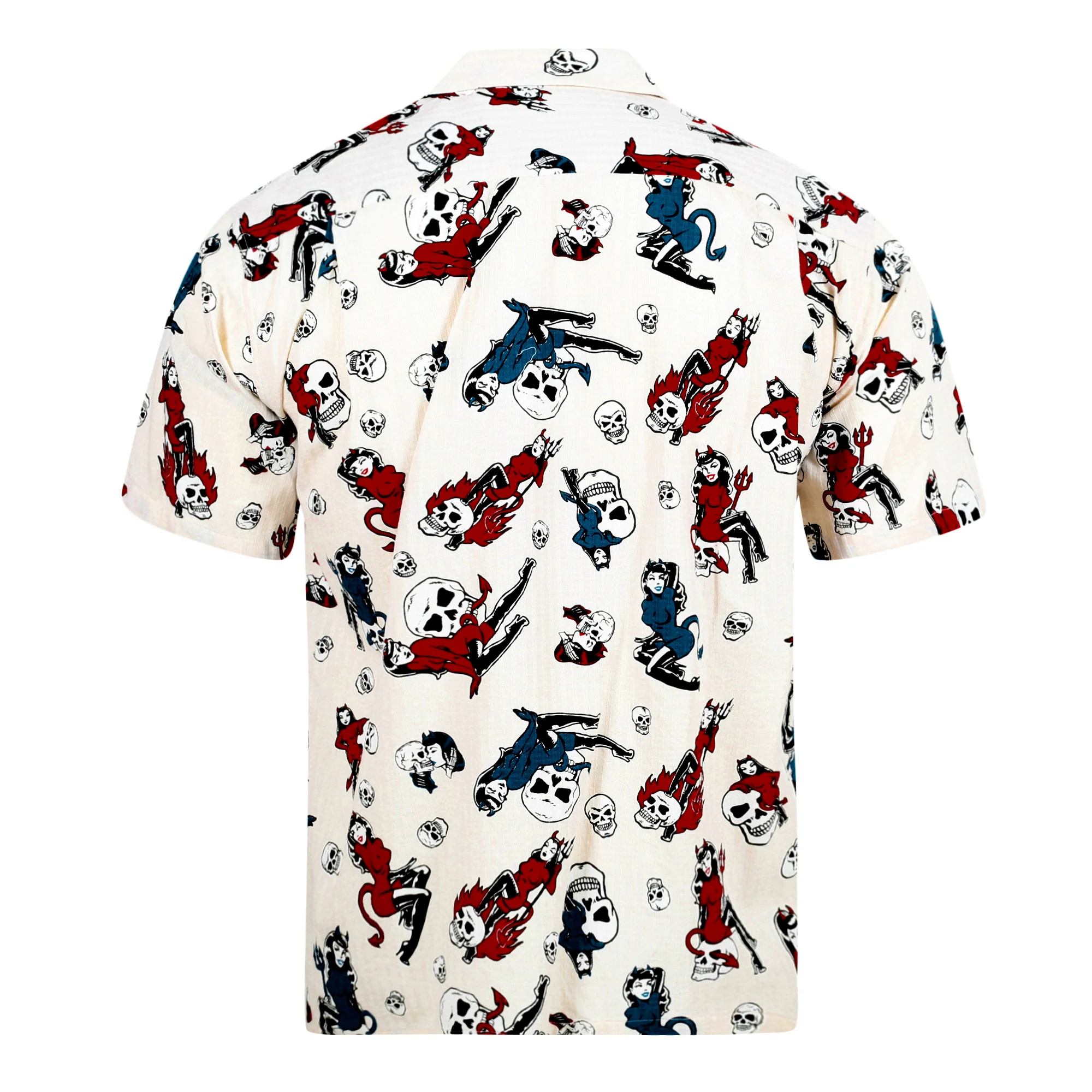 The Devil Skull Girls Print SH38115 Off White Hawaiian Shirt SoH10093 - Image 2