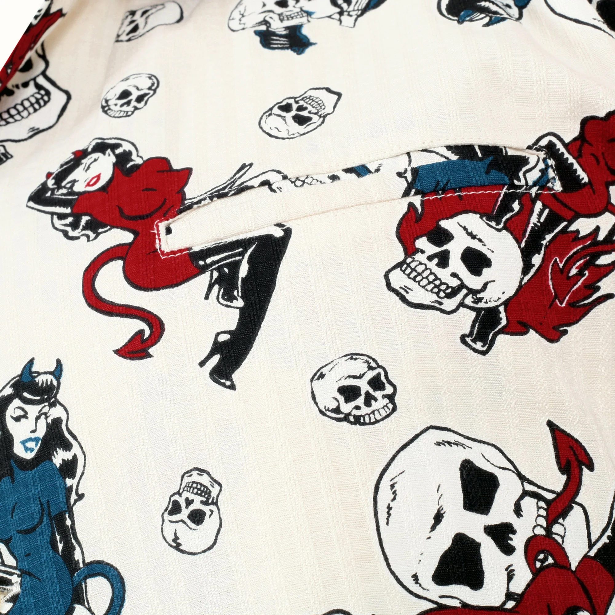 The Devil Skull Girls Print SH38115 Off White Hawaiian Shirt SoH10093 - Image 5