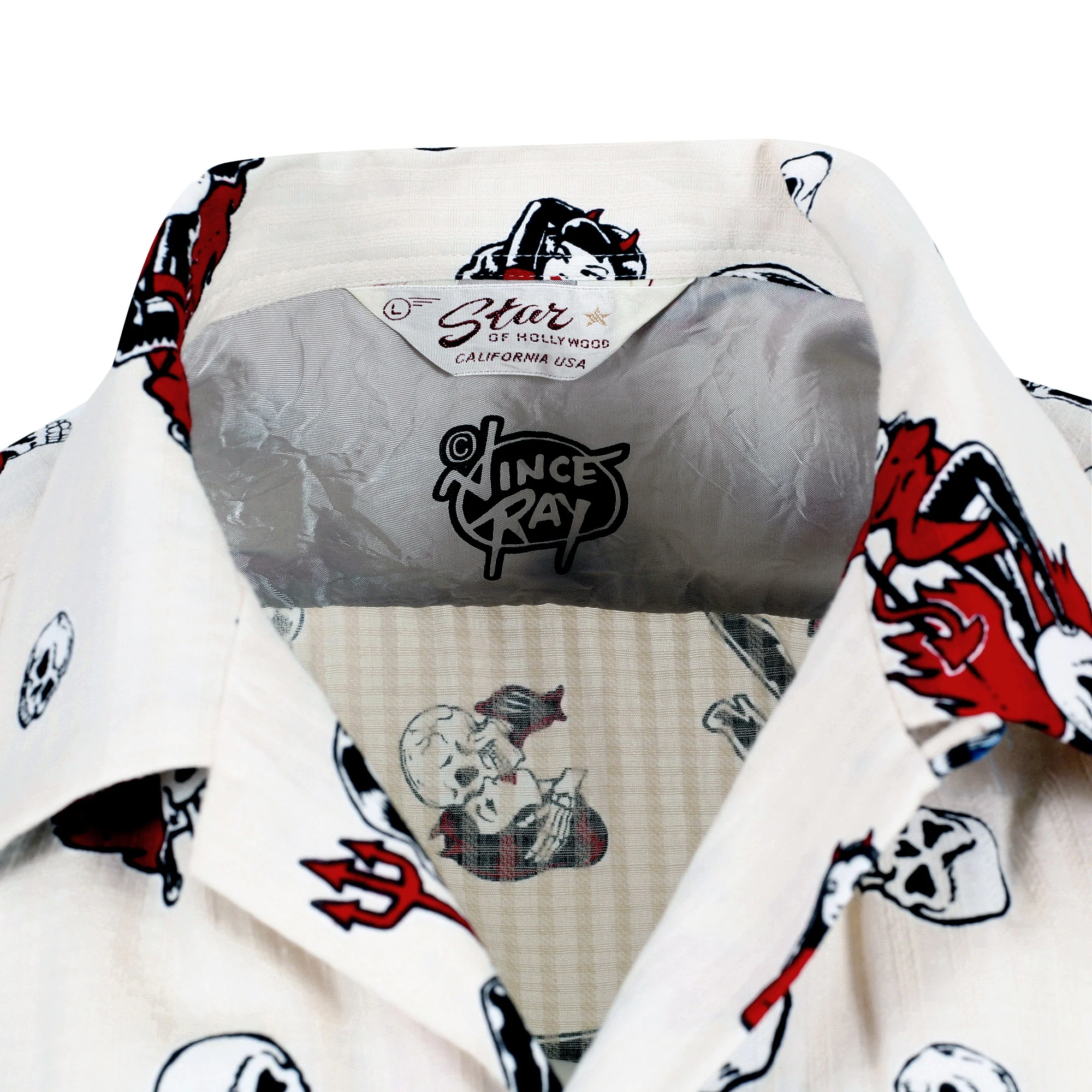 The Devil Skull Girls Print SH38115 Off White Hawaiian Shirt SoH10093 - Image 6