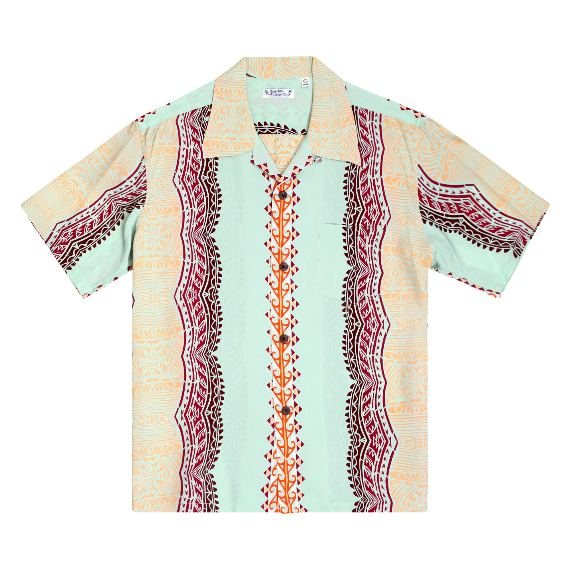 Traditional Tattoo Motif SS38046 Blue Rayon Hawaiian Shirt SURF10265 - Image 6