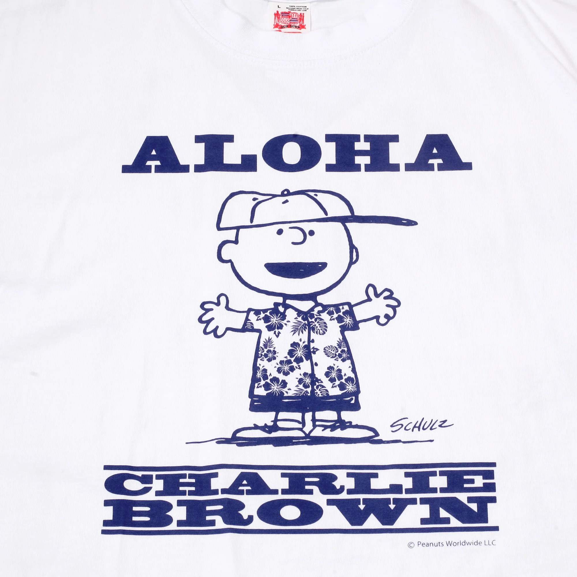 Peanuts Charlie Brown SS78488 Aloha White Crewneck T-Shirt SURF11079 - Image 4
