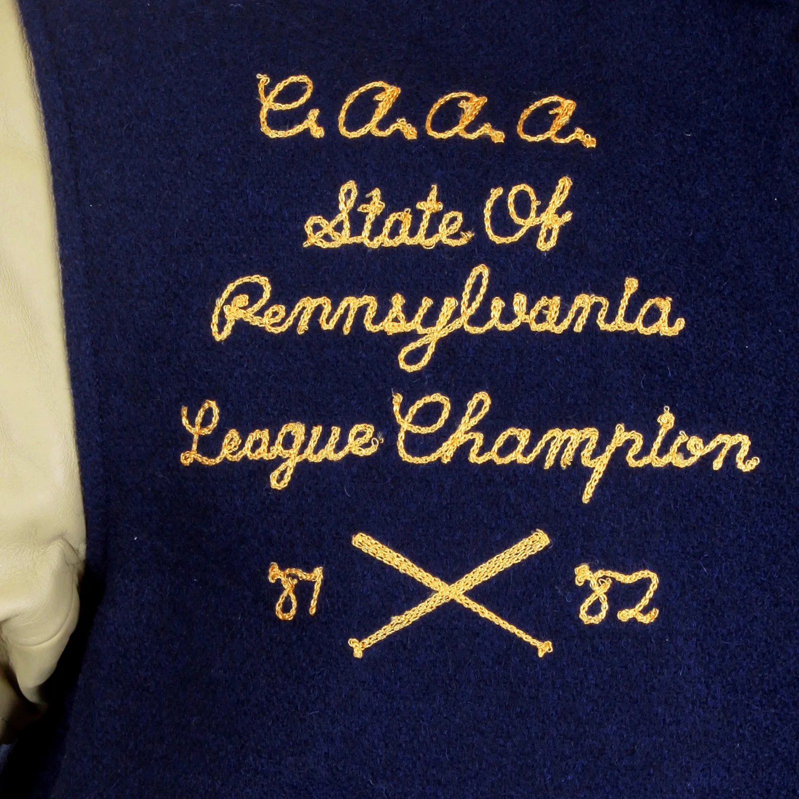 Whitesville Letterman WV11793 Philadelphia Wild Cats Stadium Jacket with Royal Blue Body and Cream Leather Sleeve WHIT4228A - Image 8