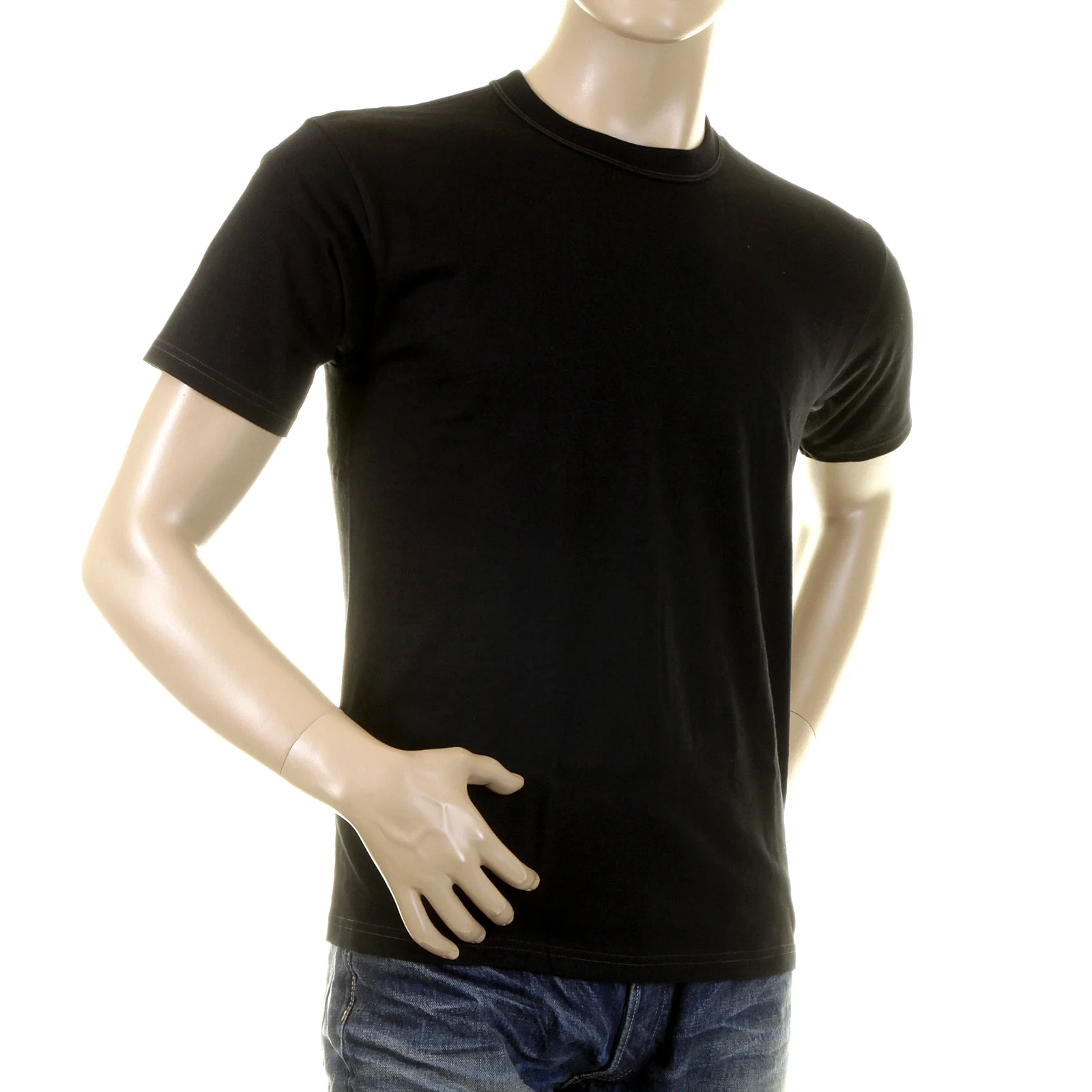 Classic Black Short Sleeve WV73544 Regular Fit Cotton T-Shirt WHIT2828 - Image 3